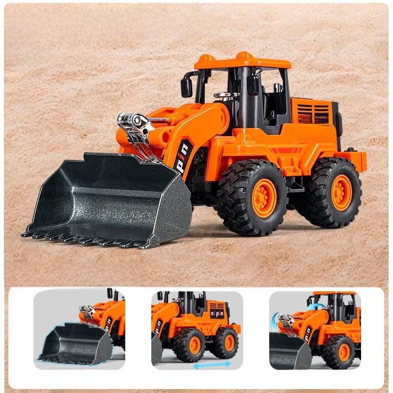 Inertia Bulldozer And Excavator Toy With Alloy Shovel For Kids Construction Play