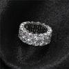 18K Gold Doppelreihiger Zirkon Hip-Hop Ring - Trendiger europäischer und amerikanischer Stil, Voll Diamant Herrenschmuck
