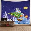 Snowman Snowflake Merry Christmas Tapestry New Year Winter Party Tapestry Wall Hanging Decor for Home Living Room Bedroom Dorm