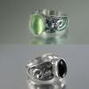 European and American Rings Retro Human Head Shape Light Green Moonstone Popular Ring Jewelry