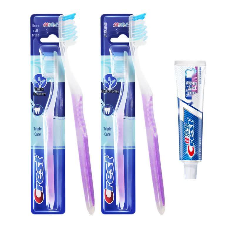 Crest Triple Care Toothbrush & 7-Effect Anti-Plaque Toothpaste Set
