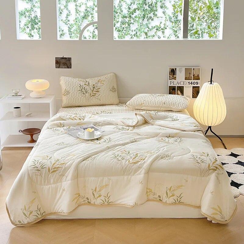 Letní chladící přikrývka Přikrývka Sada ložního prádla Klimatizační přikrývka Latexová prostěradla a povlaky na polštáře pro jednu manželskou postel