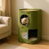 Cat House for Indoor Cats – 2-Tier Cat Condo Cave with Plush Ball, Soft Cushion & Peek Hole – Cozy Kitten Bed and Cat Furniture for Play, Rest & Hide