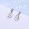Kolczyki 925 Sterling Silver Daisy Flower Kolczyki dla Kobiet Biżuteria Ślubna Brincos Pendientes Trend