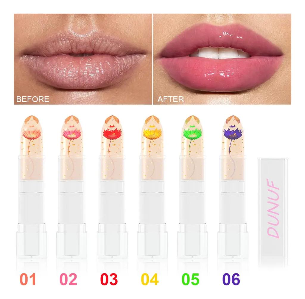 Dunuf Lipstick 1pc Golden Dried Flower Changes Color