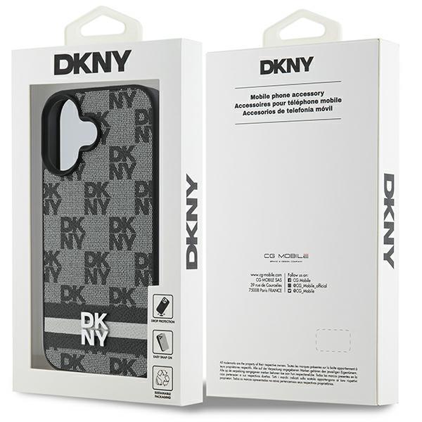Dkny Dkhcp16Spcptssk Iphone 16 6.16.1 Czarny/Black Hardcase Checkered Pattern & Printed Stripes