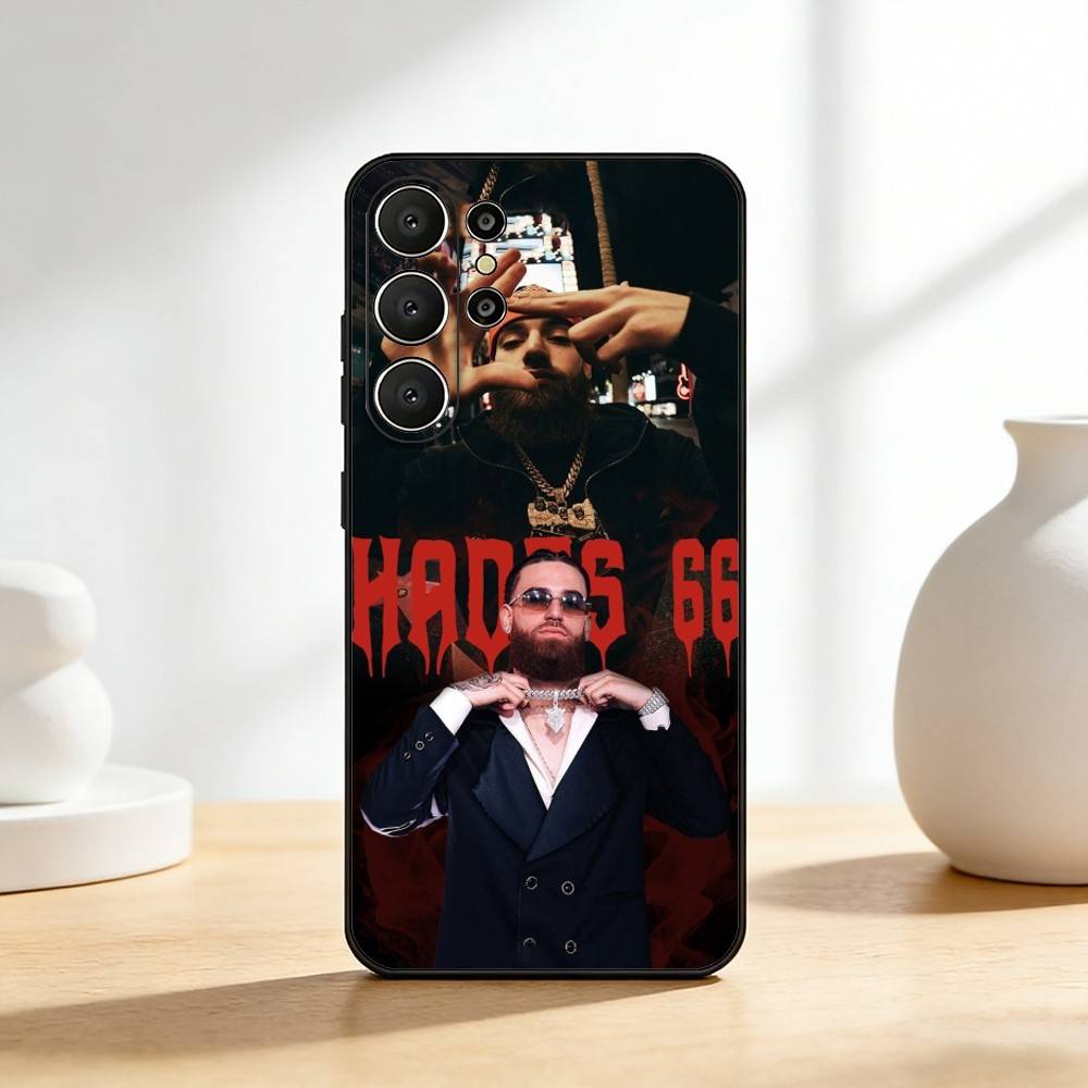 Rapper H-Hades 66 Phone Case For Samsung S26,S25,24,23,22,30,21,10,9,Ultra,Plus,Lite,Black Soft Case