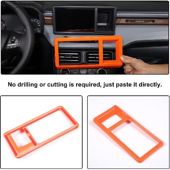 Car Center Console Navigation Panel Trim Cover Compatible with Ford Maverick 2022 Car Dashboard Center Console Multimedia Navigation GPS Panel Trim