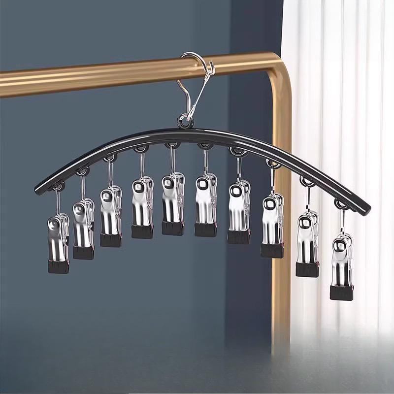 Legging Organizer For Closet, Metal Yoga Pants Hangers 10 Clips Holds 10 Leggings, Space Saving Hanging Closet Organizer Rubber
