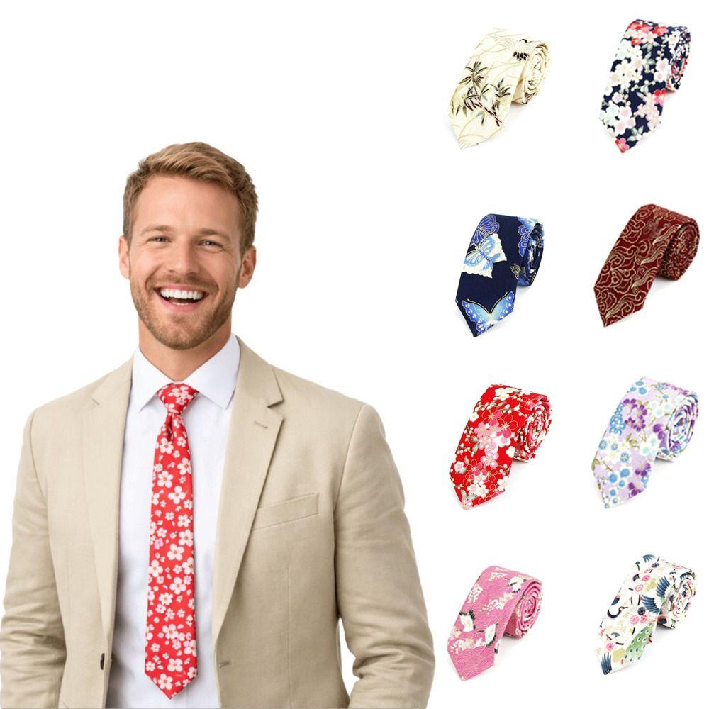 6cm Width Neck Tie Colorful Printed Tie Casual Floral Tie  Men's Party Clothing