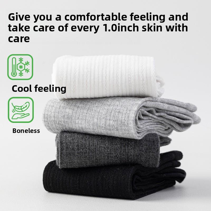 Silk Stockings for Legs in Gray Color, Ultra-thin, Anti-slip, Mesh Pattern, Ice Silk Stockings for Women in Summer, Providing Cool Sensation.