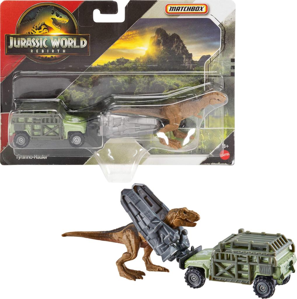 Dinosaur Transporter Jurassic World Voiture Ou Camion Jouet et 1Ou 2 Peuvent Dematchbox, Mini-Dinosaurs (Les Modèles Varier)