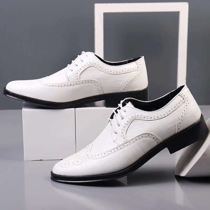 Summer Leather Dress Shoes Men Summer Hollow Out Plus Size Man Business Shoes Wedding Footwear Casual Shoe Male