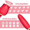 ASGE Rose Toy for Women - 2 In 1 Vibrator and Adult Sex Toys with Vibrating, G Spot Sex Accessories for Adults Couples, Red