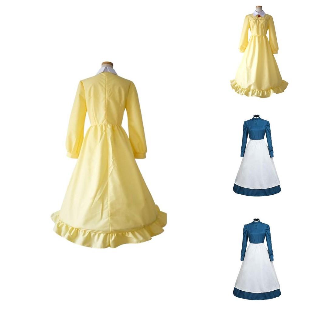 Howl's Moving Castle Sophie A-line Polyester/cotton Dress Cosplay Attire