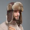 Unisex Winter Rabbit Fur Lei Feng Hat: Warm, Thick, Ear Protection for Outdoor and Skiing