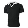 Men’s Short Sleeve Polo Shirt with Collar and Cuffs Lightweight Knitted Casual Top for Everyday Wear