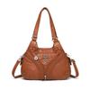 Stylish PU Leather Crossbody Bag Heart Decor Women's Hobo Bag Fashion Quilted Shoulder Bag with Adjustable Strap