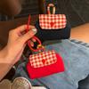 Canvas Plaid Storage Bag Korean Style Earphone Bag Portable Small Cosmetic Bag  Ladies