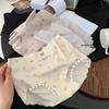 Ladies' Spring and Summer Little Bear Invisible Ice Silk 10A Antibacterial Modal Mid Waist Briefs