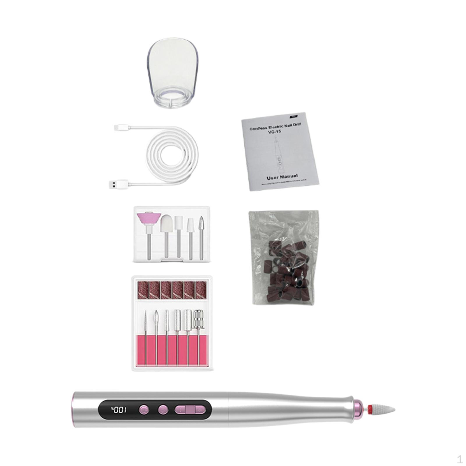 

Беспроводная электрическая пилка для шлифовки ногтей с профессиональным ЖК-дисплеем, портативная для шлифования Argent