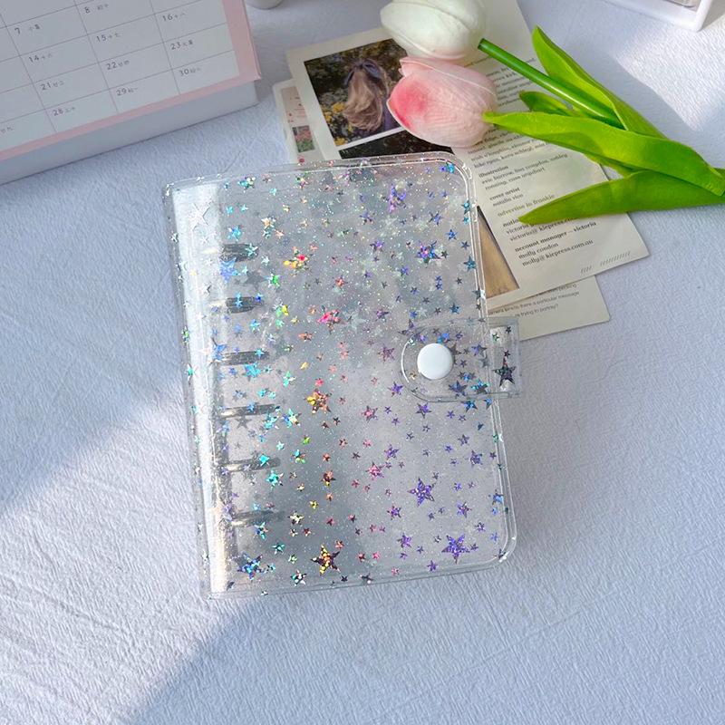 Portable A7 Glitter Clear Planner with Free Shipping - Mini Loose-Leaf Notebook
