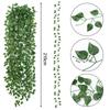 12pcs Anti Sun Resistant And Non Fading Ivy Vine Leaves, Room, Garden, Office Decoration, Holiday Party Green Leaf Flower Garland Wall Hanging