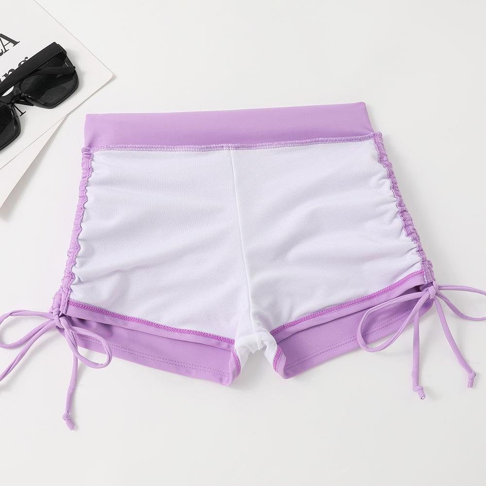 2025 European Solid Color High-Waisted Push-Up Bikini - Slimming, Tummy Covering, and Conservative Women's Swimsuit