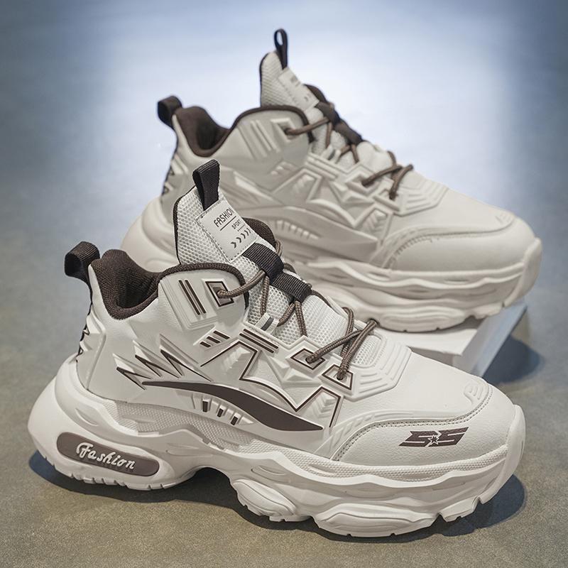 

Men s shoes 2025 autumn new trend men s thick-soled shock absorption sports personalized thick-soled teen dad shoes 46