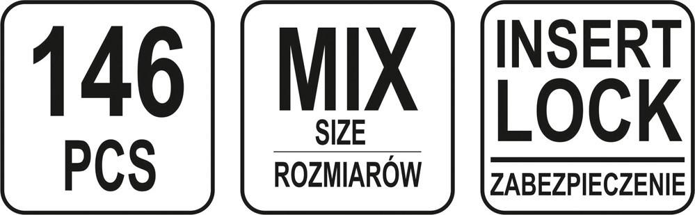 146 PCS METRIC LOCK NUTS MIX YT-06774