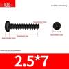 Black Zinc Plated M2 Pan Head Anti-Theft Hex Screws, Flat Tail, Self-Tapping