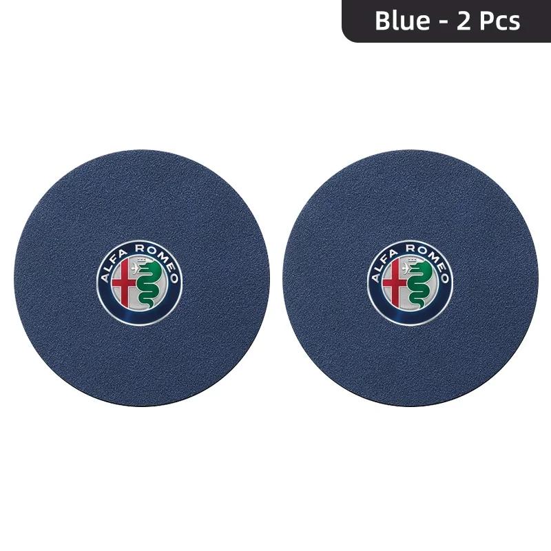 Car Stickers For Alfa Romeo 2pcs Suede Car Coaster Water Cup Drink Holder Anti-Slip Pad For Alfa Romeo Giulia Stelvio Giulietta zxb894