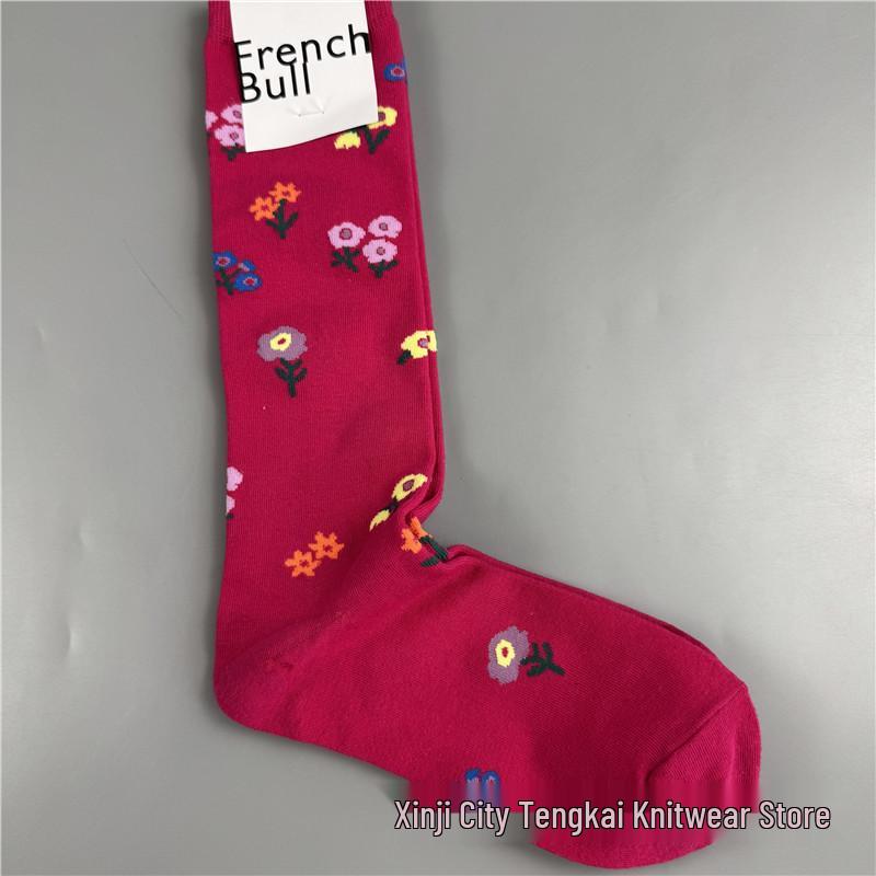 

Гольфы до колена с цветочным узором FrenchBull: Мори Герл Ретро Хлопковая Смесь Длины до Икры. One Size