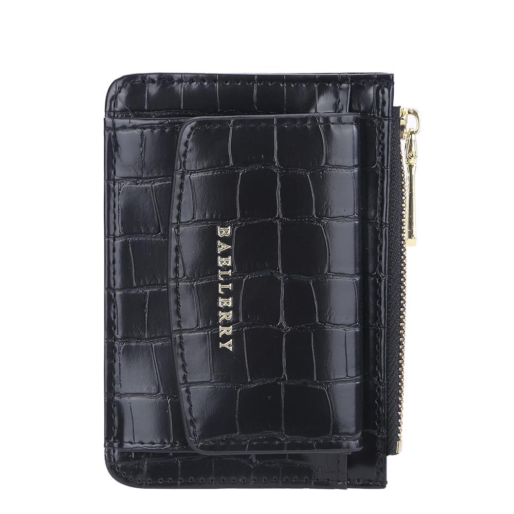 Baellerry Women's Crocodile Pattern Card Holder Coin Purse: Korean Style Fashion Wallet with Large Capacity and Multi-Card Slots