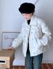 2023 Winter Korean Style Slimming Knit Lapel Chic White Duck Down Jacket
