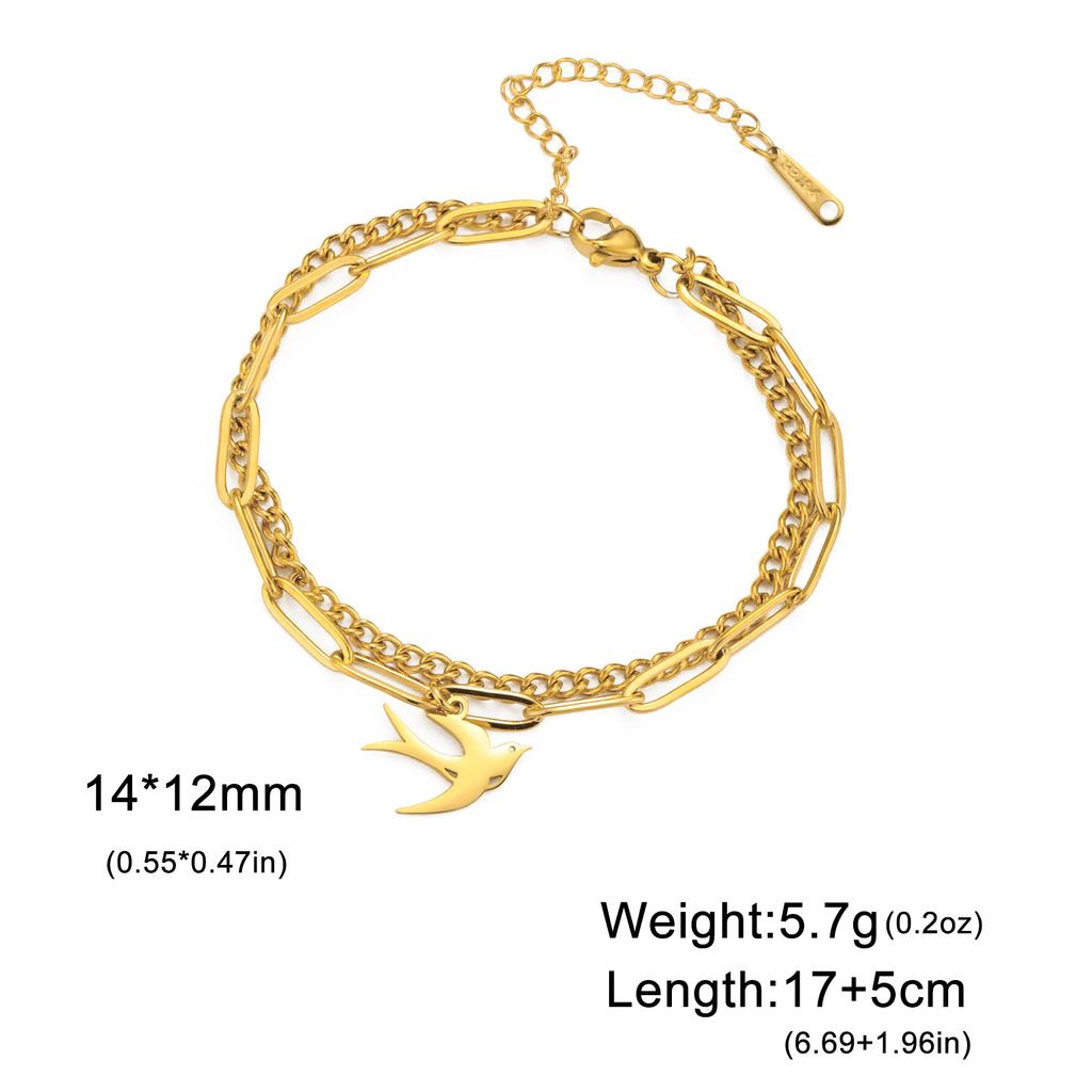 Cazador Swallow Bird Charm Bracelets for Women Stainless Steel Beads Box Chain Hand Bracelet Jewelry Gift 2026 Wholesale