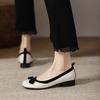 women fashion round toe bie round toe slip on silver square heel shoes lady beige heel shoes  zapatos de mujer ab618
