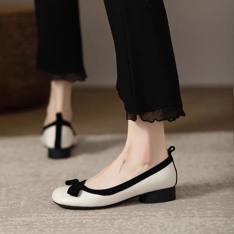 women fashion round toe bie round toe slip on silver square heel shoes lady beige heel shoes  zapatos de mujer ab618