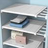 Wall-Mounted Retractable Closet Partition Shelf - No Drill Required
