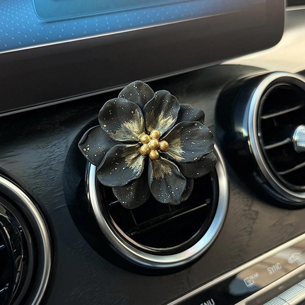 

Black Gold Butterfly Camellia Car Air Vent Diffuser Decor Stone Aromatherapy Clip for Car Interior Styling Decoration