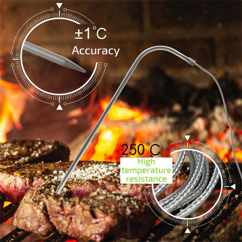 Tp700 Digital Remote Wireless Food Kitchen Oven Thermometer Probe for BBQ Grill Oven Meat Timer Temperature Manually Set