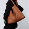 Korean-Style Hand-Woven Women's Casual Shoulder Bag with Large Capacity