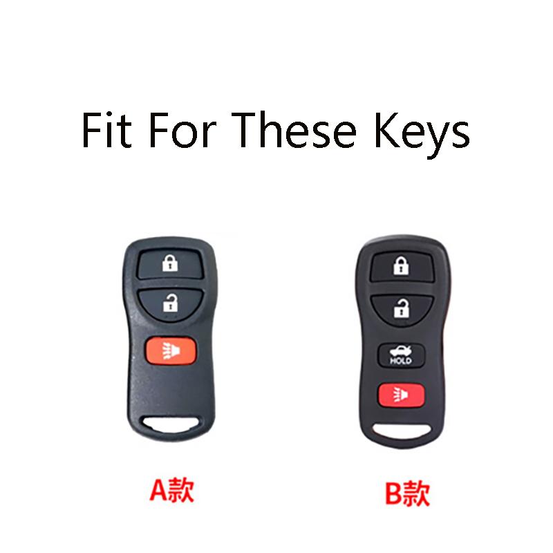 Zinc Alloy Car Key Cover For Nissan 350Z Maxima Sentra Armada Titan Kicks Murano Smart Remote Control Protect Case Keychain