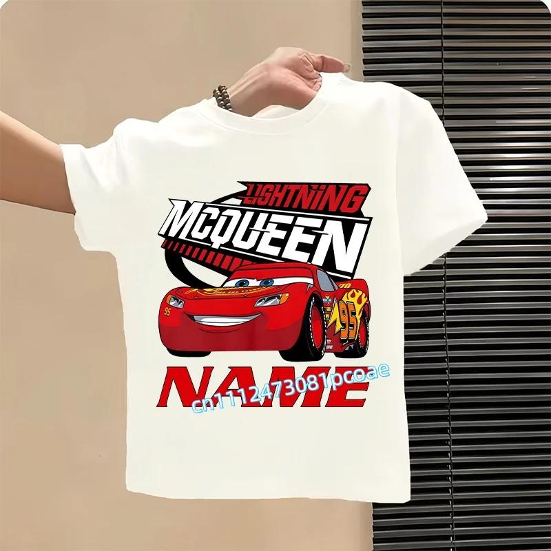 2026 Cars of the Universe Children's Pure Cotton Short-Sleeved Boys' Sports Shirt Girls' Casual Top Cartoon Print Summer T-Shirt