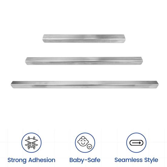 2Pcs Stainless Steel Drawer Cap Slip-in Design Secure Fit Cabinet Doors Drawers Cover Kitchen Cabinet Protector Strips