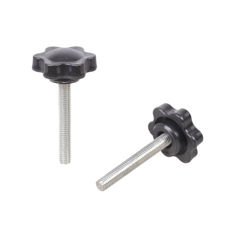 6Pcs Industrial Screws Ergonomic Knob Plastic Tighten Bolt Knob Hexagonal Head Handle Hand Screw Plastic Tighten Bolt