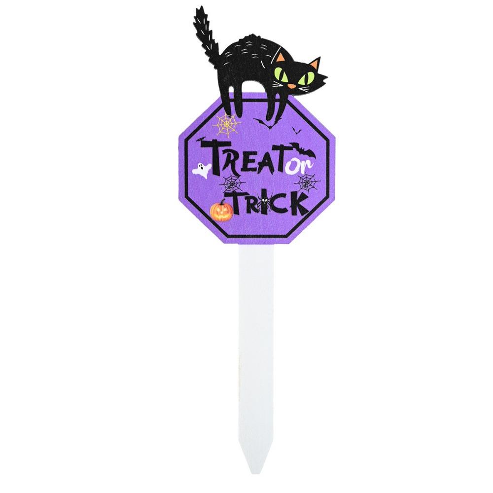 Lightweight Garden Wooden Signs Creative Garden Lawn Stakes Halloween Yard Sign  Outdoor Decor