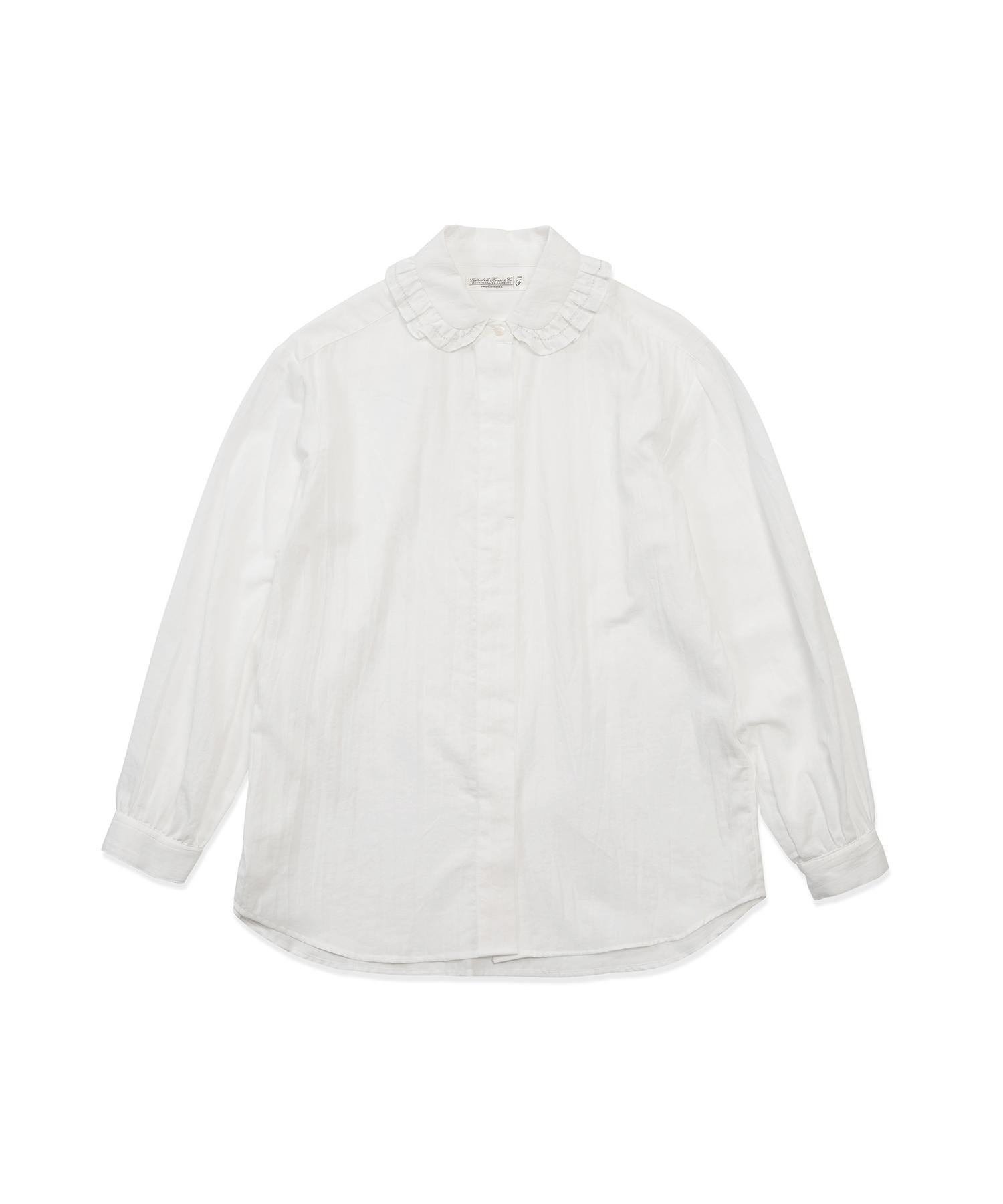 Cotton Bell Ruffle Collar Shirt - White White/Free