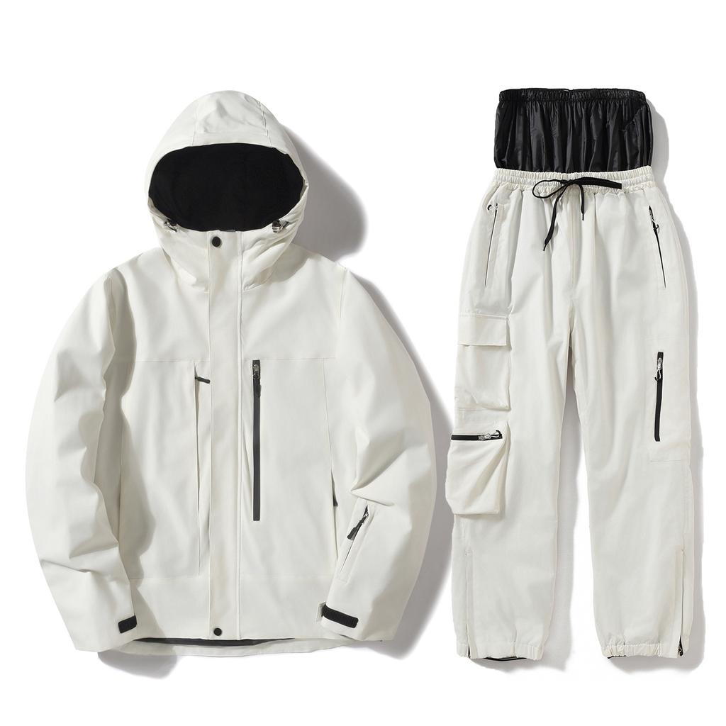 Skianzug für Herren und Damen Outdoor Winter Warm Snowboardanzug Wasserdicht Winddicht Skijacken und Hosen Set Unisex Atmungsaktiv Isoliert Schneeanzug