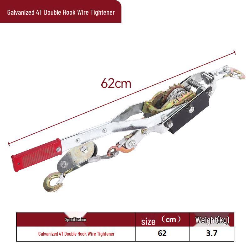 Manual Double-Hook Wire Ratchet Tightener Puller